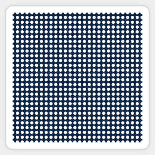 Navy Blue and White Lined Medium Polka Dots Sticker